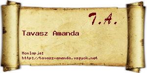 Tavasz Amanda névjegykártya
